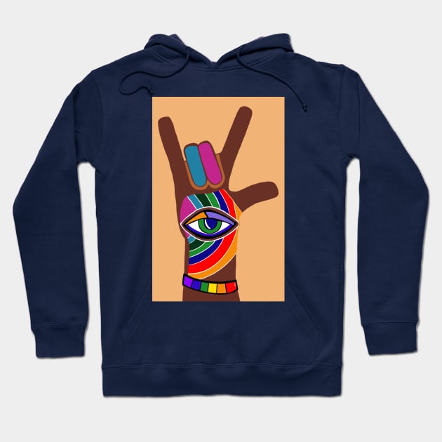 ILY sign Hoodie by Laurie Rose Art Studio